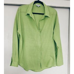 Aqua Lime Green Long Sleeve Shirt